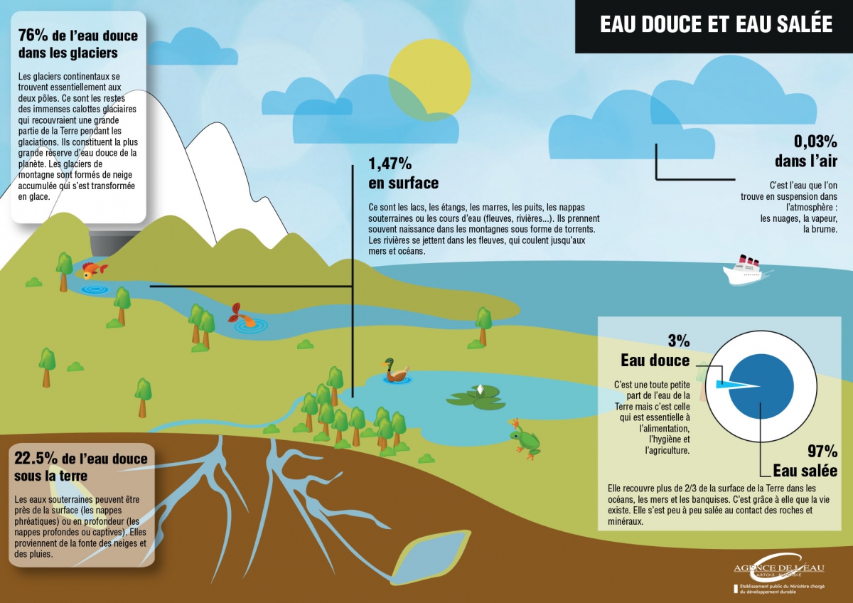 La répartition de l'eau dans le bassin Artois-Picardie