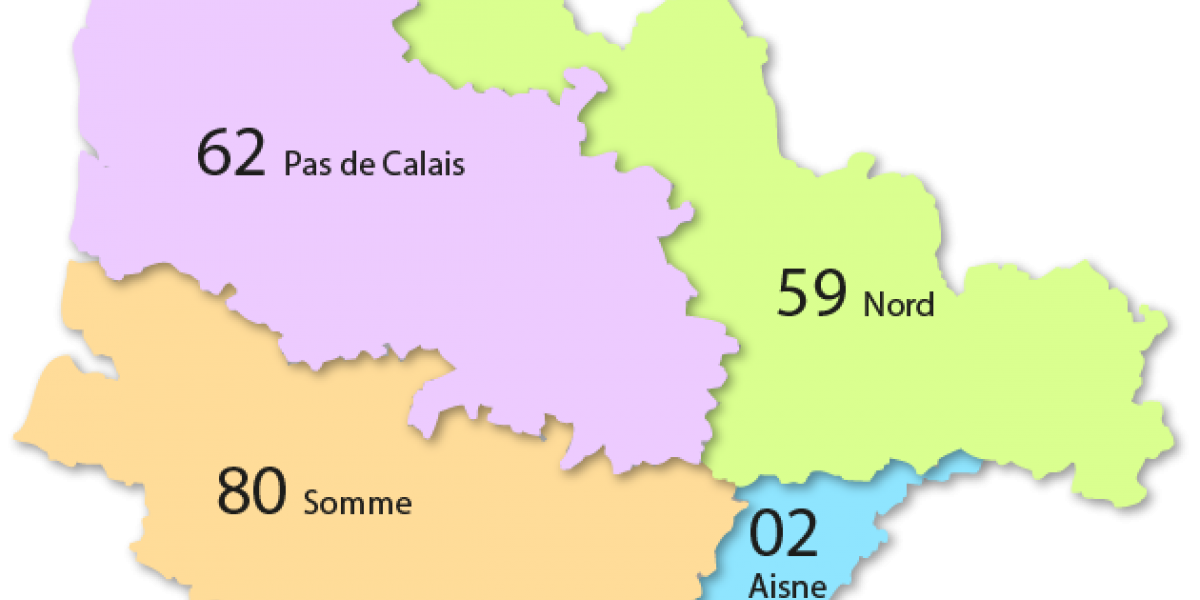 Découpage géographique du bassin Artois-Picardie